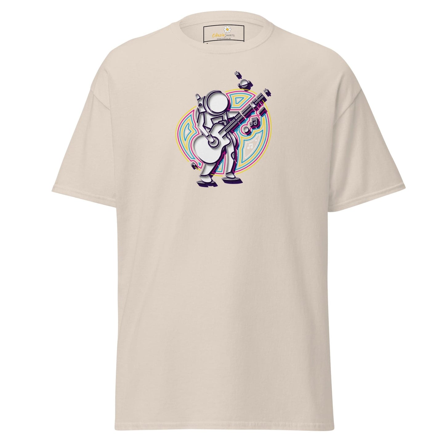 Beige T-shirt with astronaut graphic for Men and Women in sizes S to XL