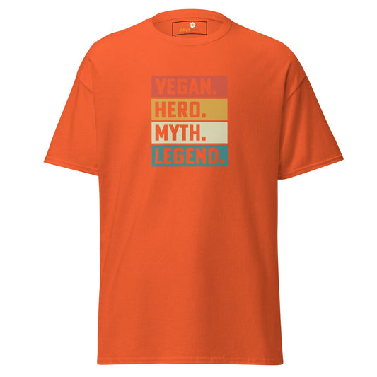 Unisex classic t-shirt - VEGAN HERO MYTH LEGEND - REGULAR - Orange / S