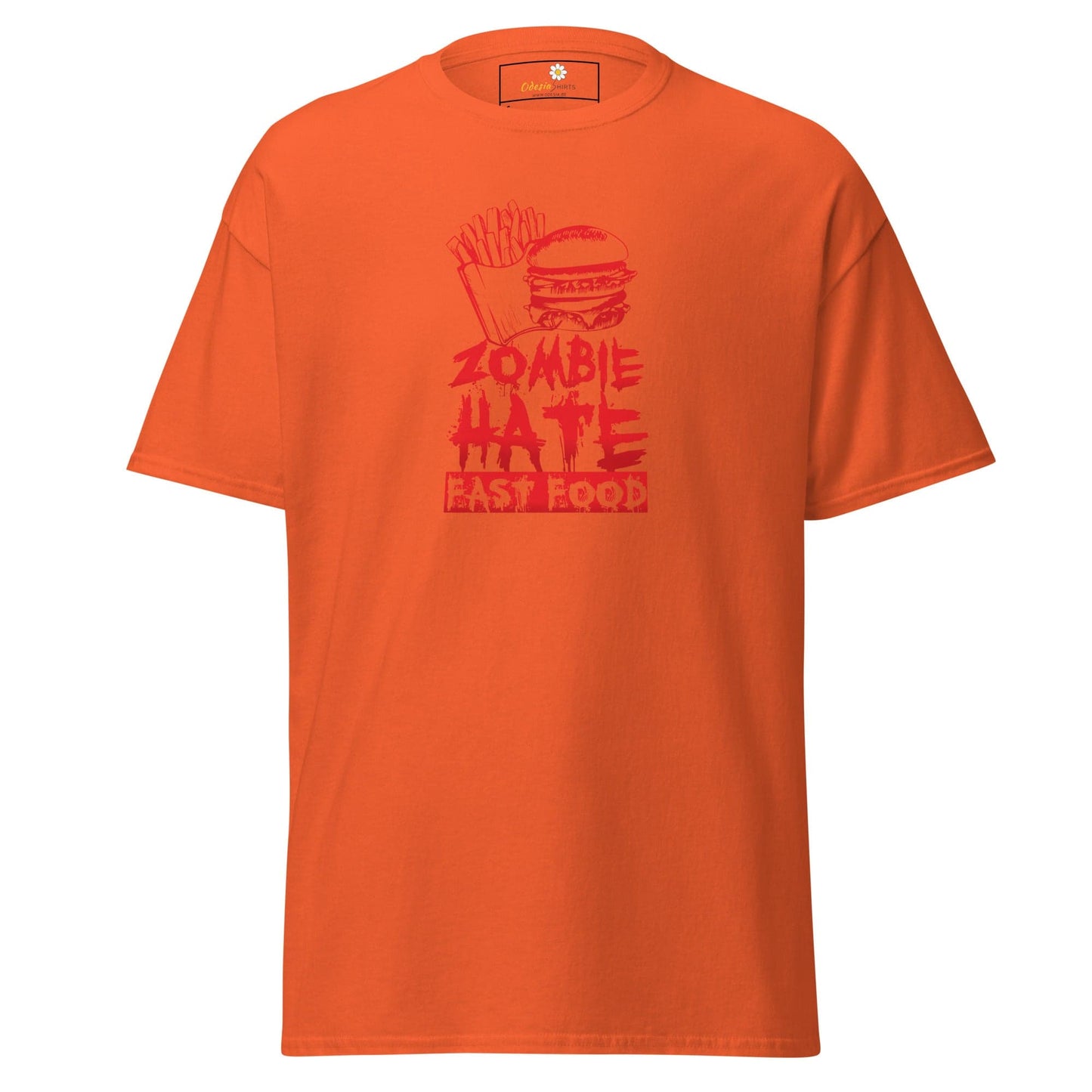 Unisex classic t-shirt - SPOOKIE ZOMBIE HATE FASTFOOD - REGULAR - Orange / S