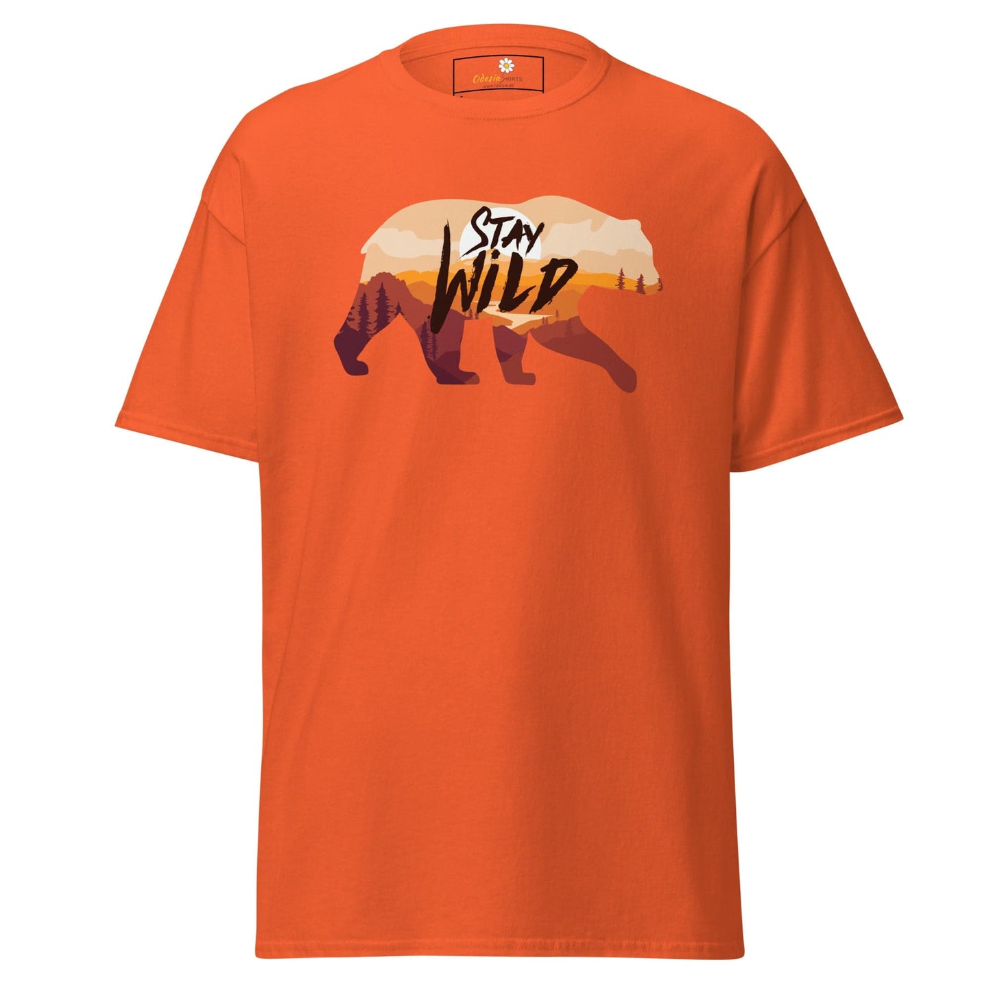 Unisex classic t-shirt - ADVENTURE WILD LIFE STAY WILD - REGULAR - Orange / S
