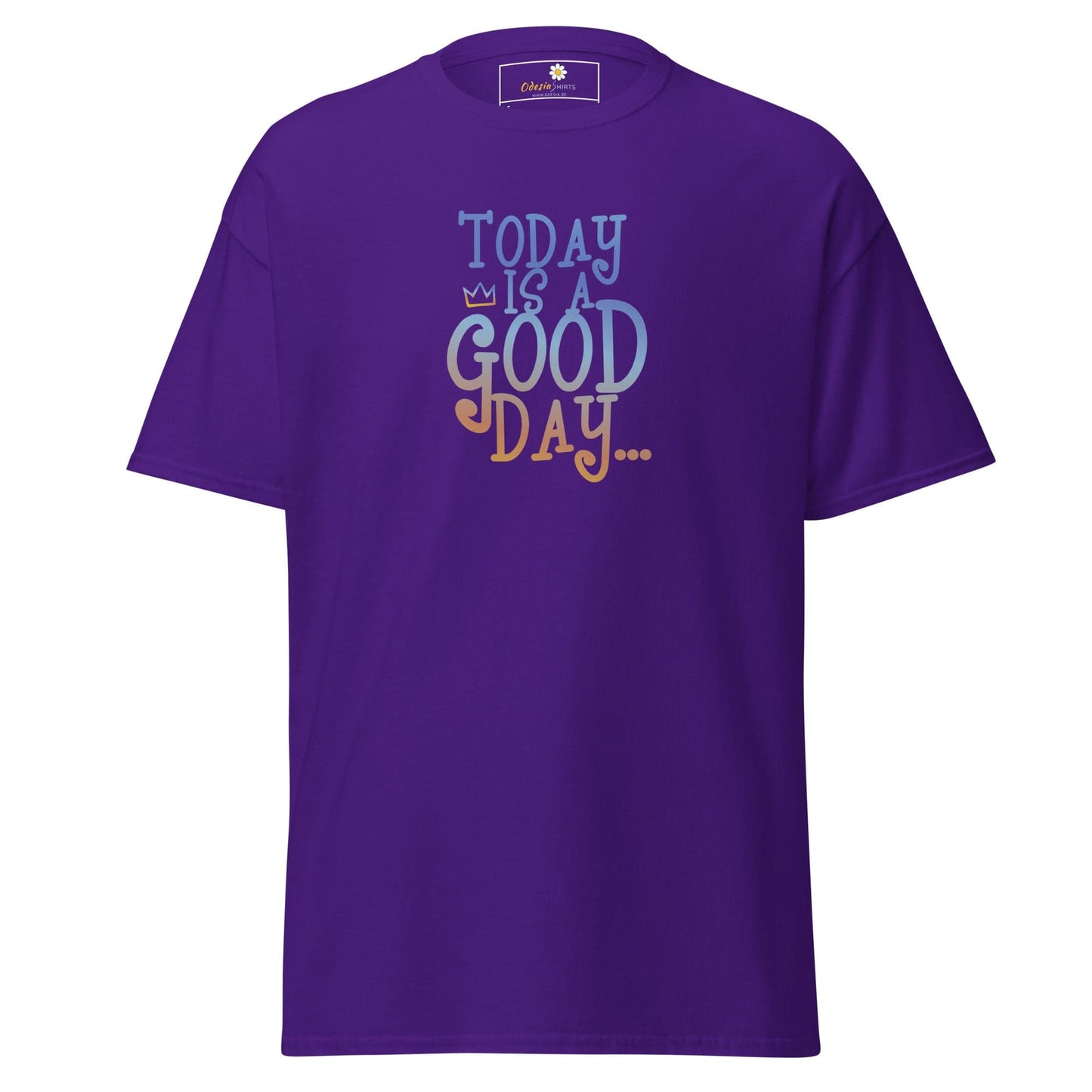 Unisex classic t-shirt - TEXT POSITIVE TODAY GOOD DAY - REGULAR - Purple / S