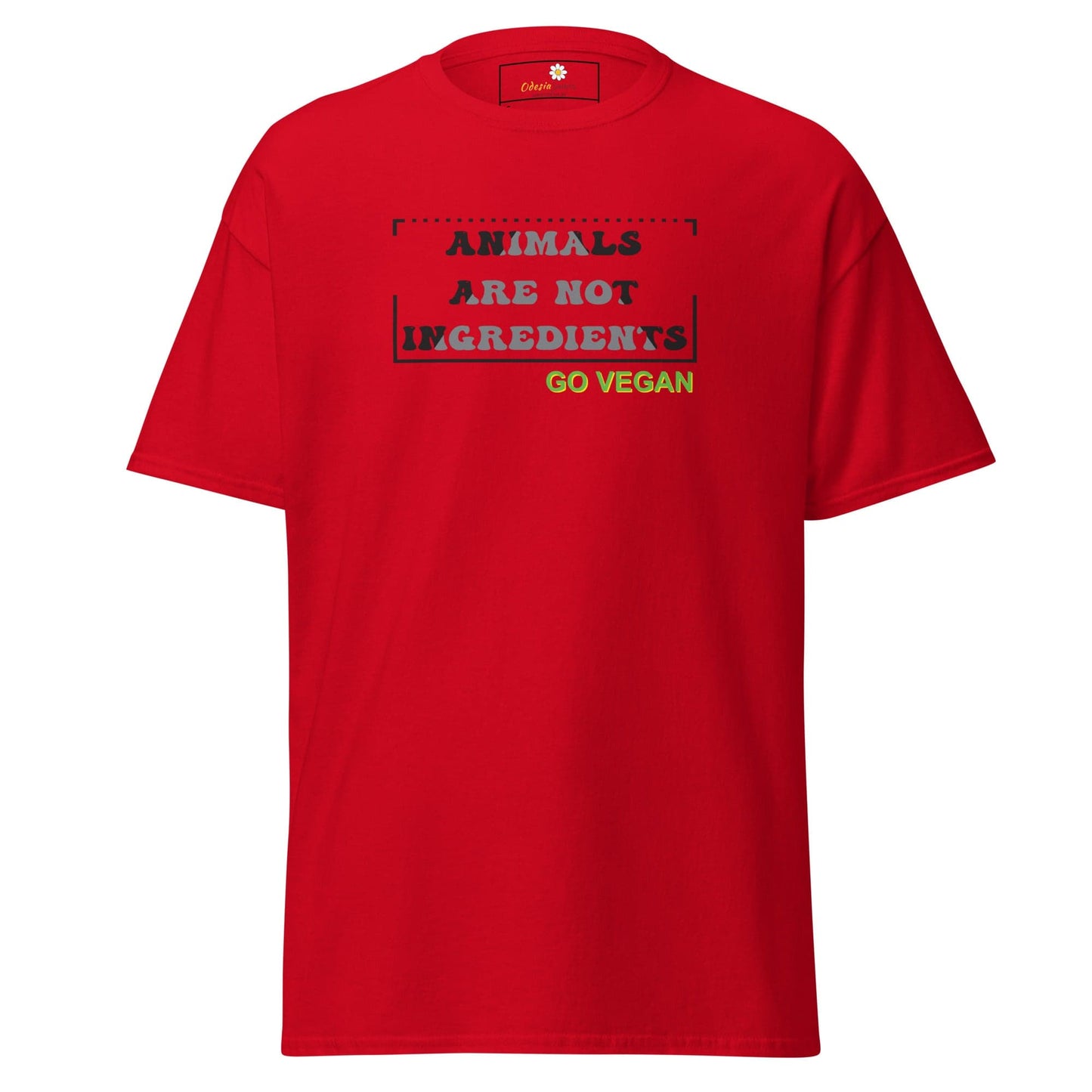 Unisex classic t-shirt - VEGAN ANIMALS NO INGREDIENTS - REGULAR - Red / S