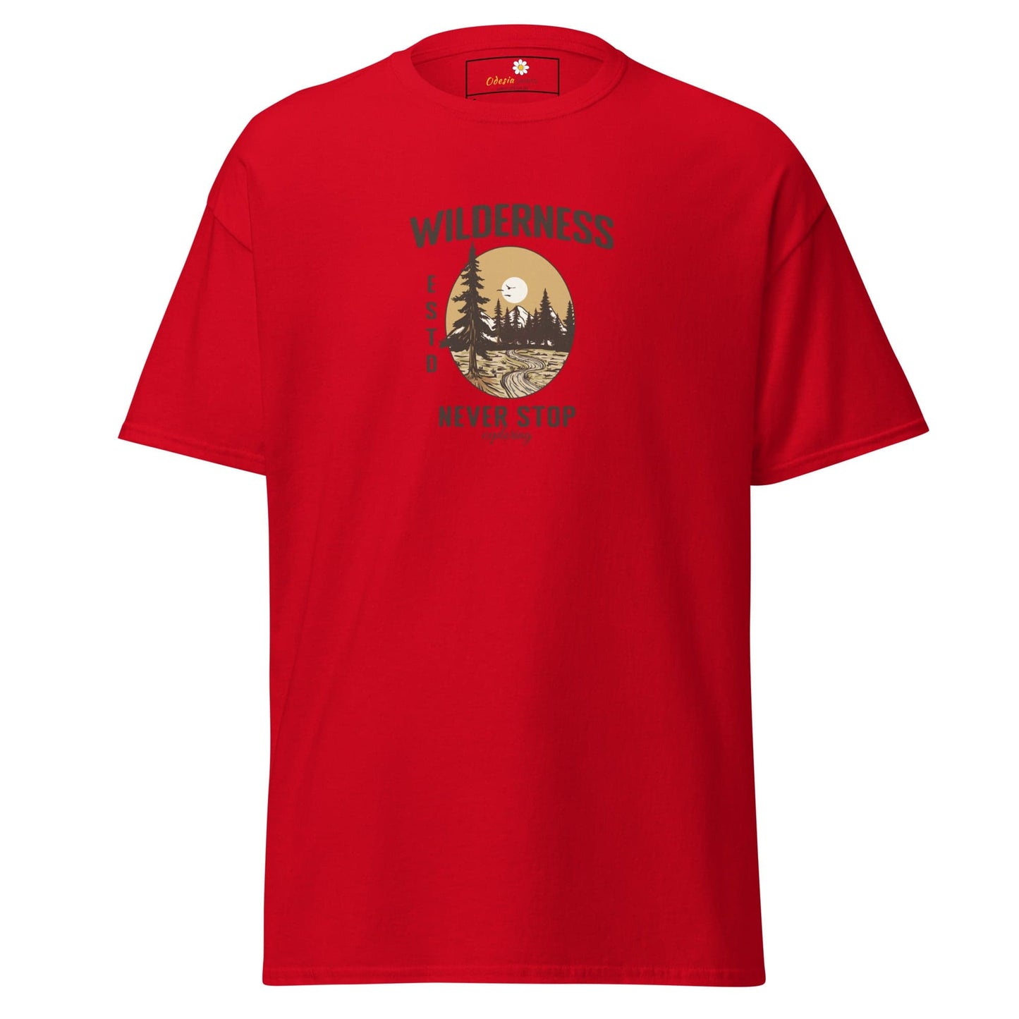 Unisex classic t-shirt - NATURE WILDERNESS NEVER STOP - REGULAR - Red / S