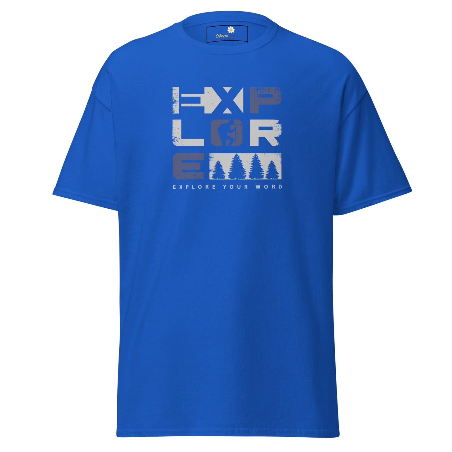 Unisex classic t-shirt - TEXT EXPLORE YOUR WORLD - REGULAR - Royal / S
