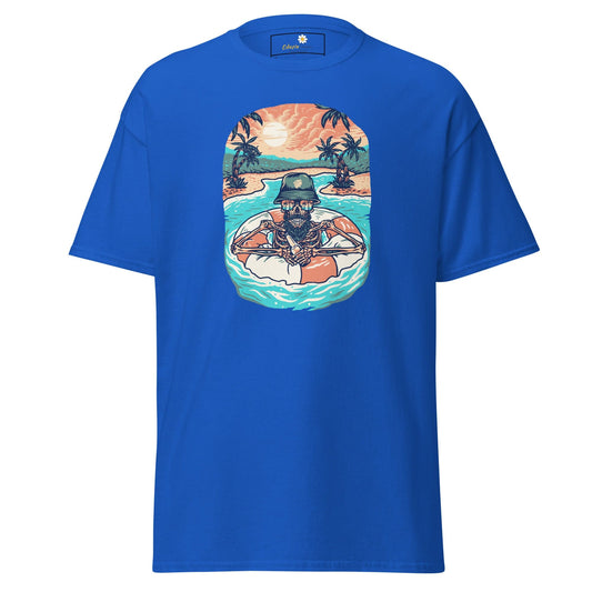 Unisex classic tshirt - SKULL SUMMER POOL - REGULAR - Royal / S