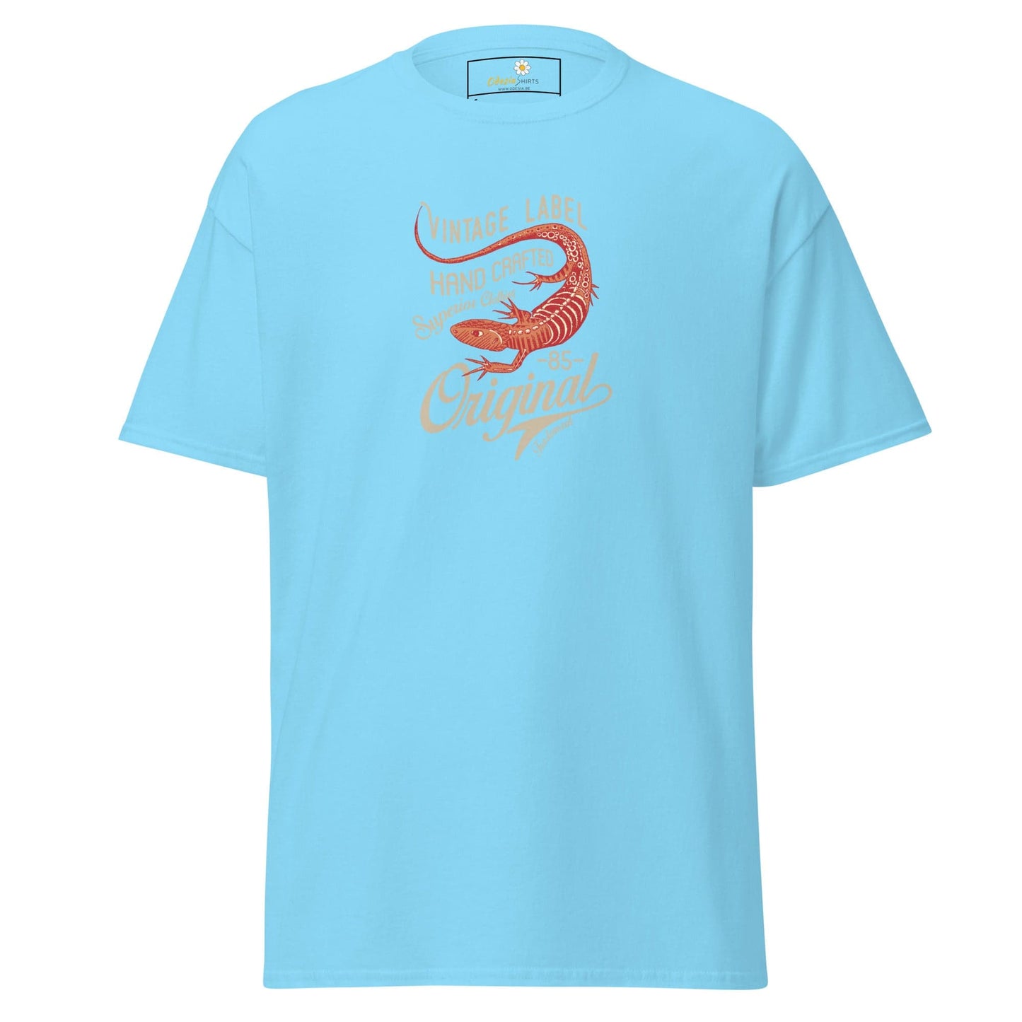 Unisex classic t-shirt - VINTAGE LIZARD - REGULAR - Sky / S