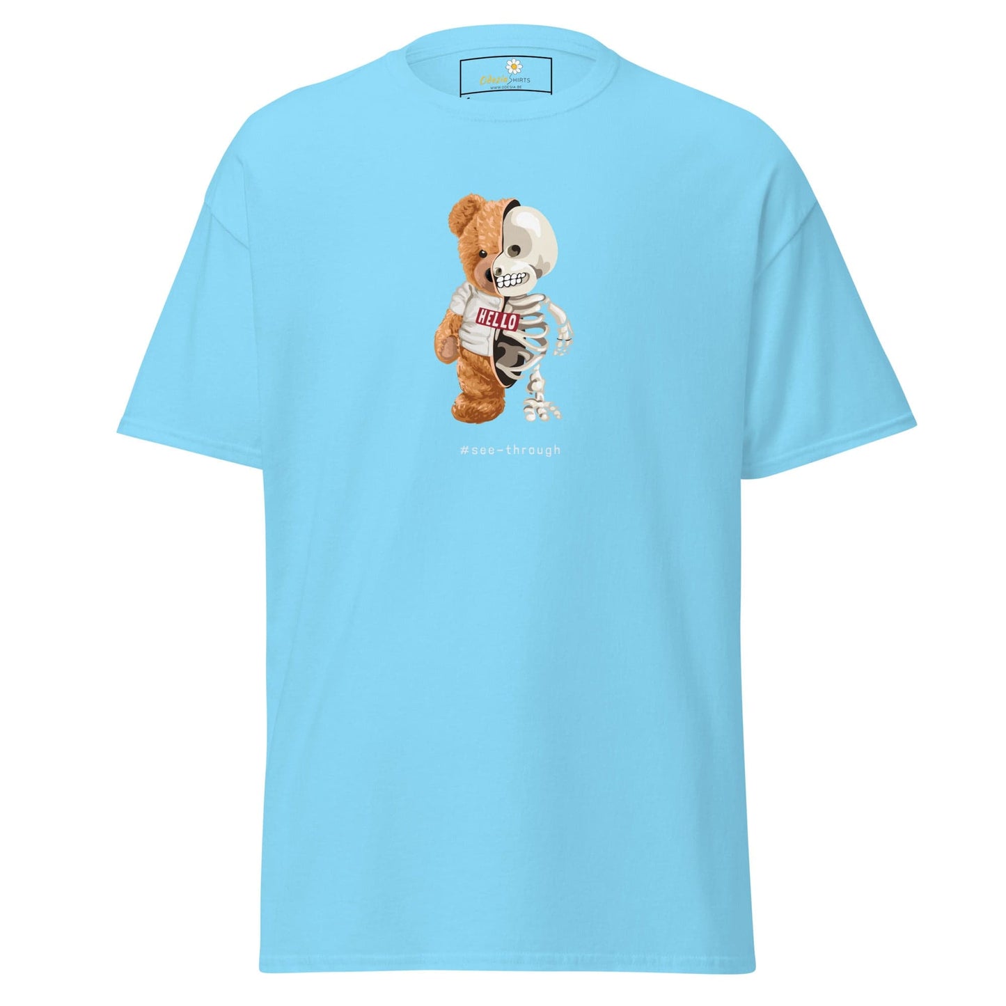 Unisex classic t-shirt - FUN BEAR SKULL - REGULAR - Sky / S
