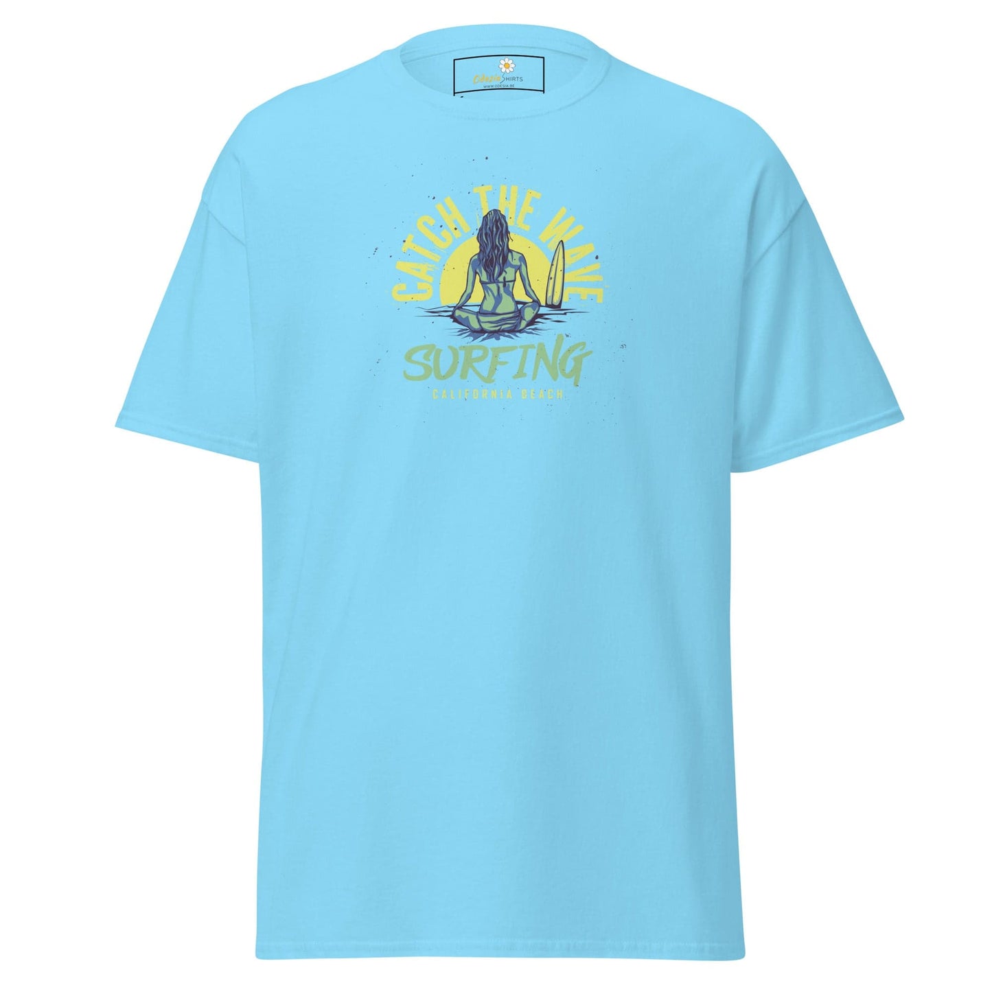 Unisex classic t-shirt - SUMMER SURFING LADY - REGULAR - Sky / S