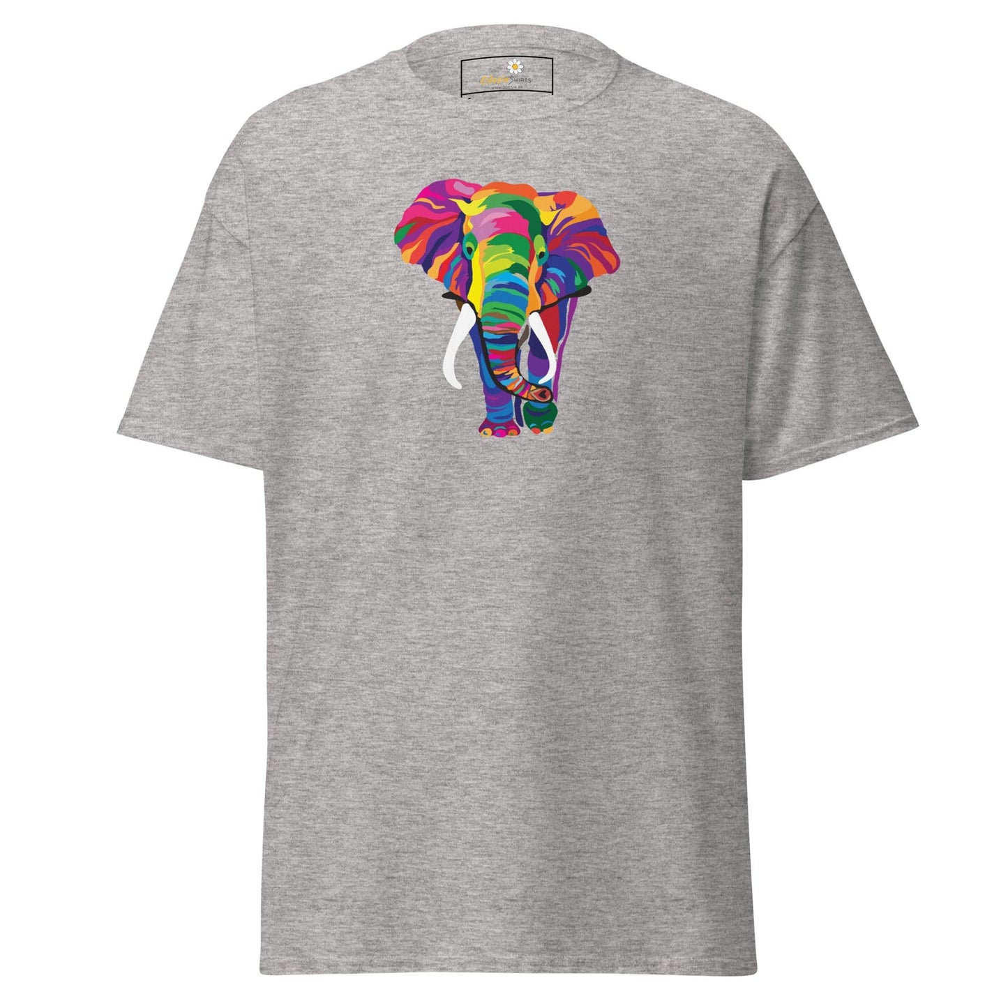 Unisex classic t-shirt - WILD LIFE ELEPHANT COLORFUL - REGULAR - Sport Grey / S