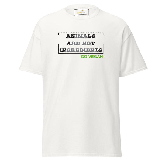 Unisex classic t-shirt - VEGAN ANIMALS NO INGREDIENTS - REGULAR - White / S