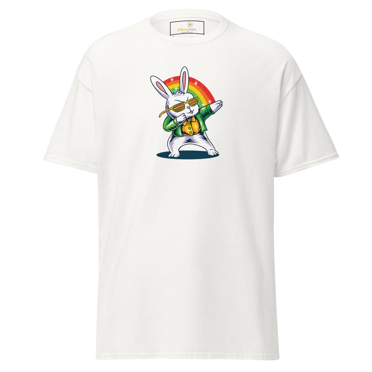 Unisex classic t-shirt - FUN DANCING RABBIT - REGULAR - White / S