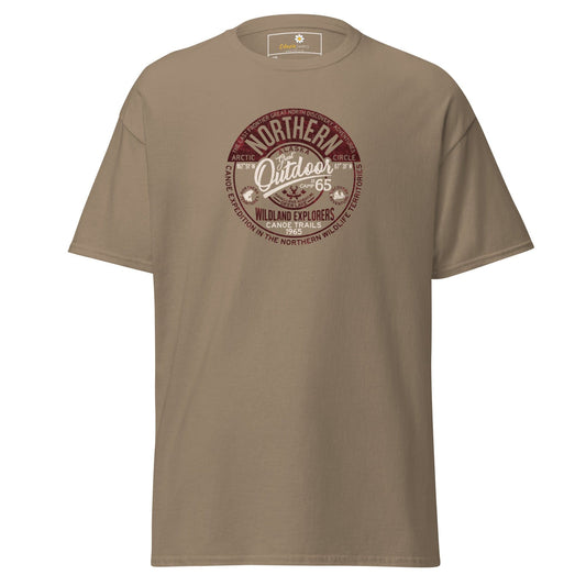 Khaki-colored t-shirt.